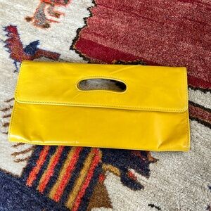HOBO International leather yellow clutch handbag. Great condition